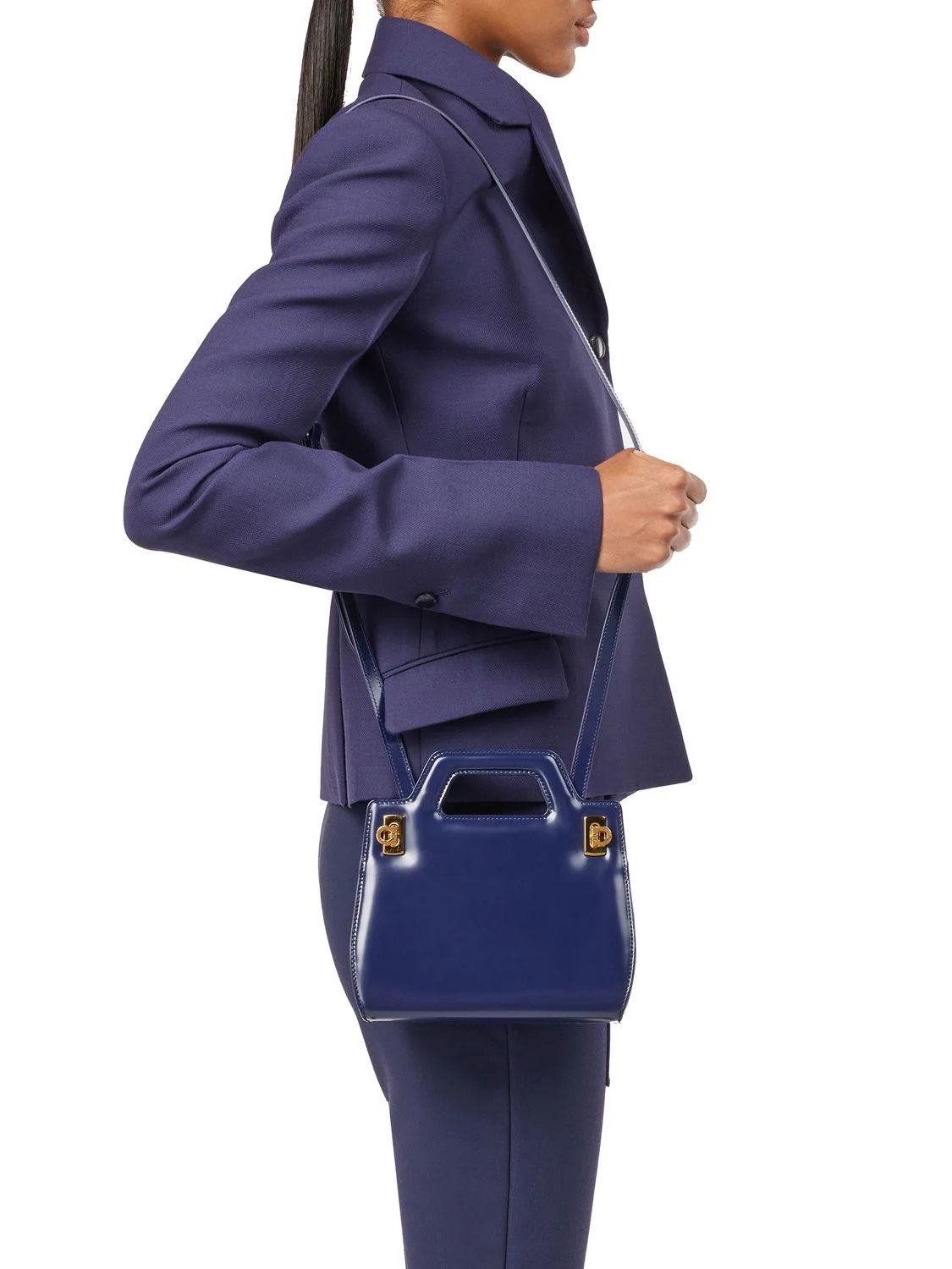Salvatore Ferragamo o1s1rm0924 Size: OS / Wanda Mini Handle Bag in Blue Size ONE SIZE - 3 Thumbnail