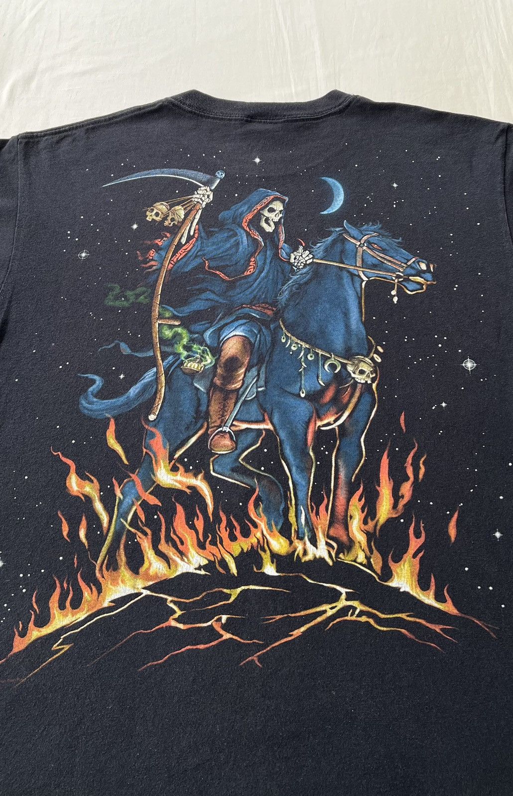 Liquid Blue Vintage 2003 Liquid Blue Grim Reaper Black T-shirt Size US L / EU 52-54 / 3 - 11 Thumbnail