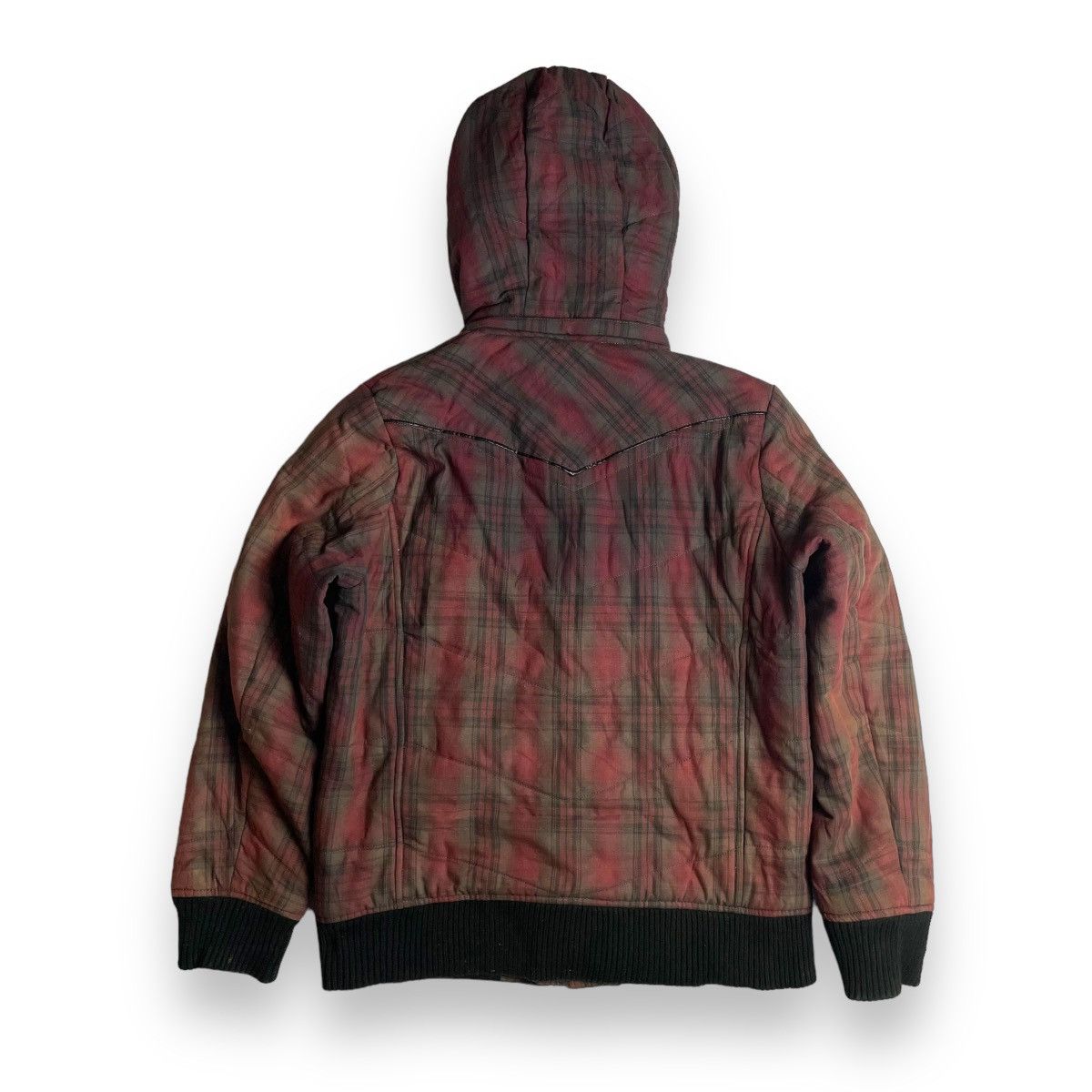 If Six Was Nine × Japanese Brand × Le Grande Bleu (L.G.B.) 🇯🇵 SUN FADED RUSH HOUR TARTAN FUR HOODIE FULL ZIP JACKET Size US L / EU 52-54 / 3 - 2 Thumbnail