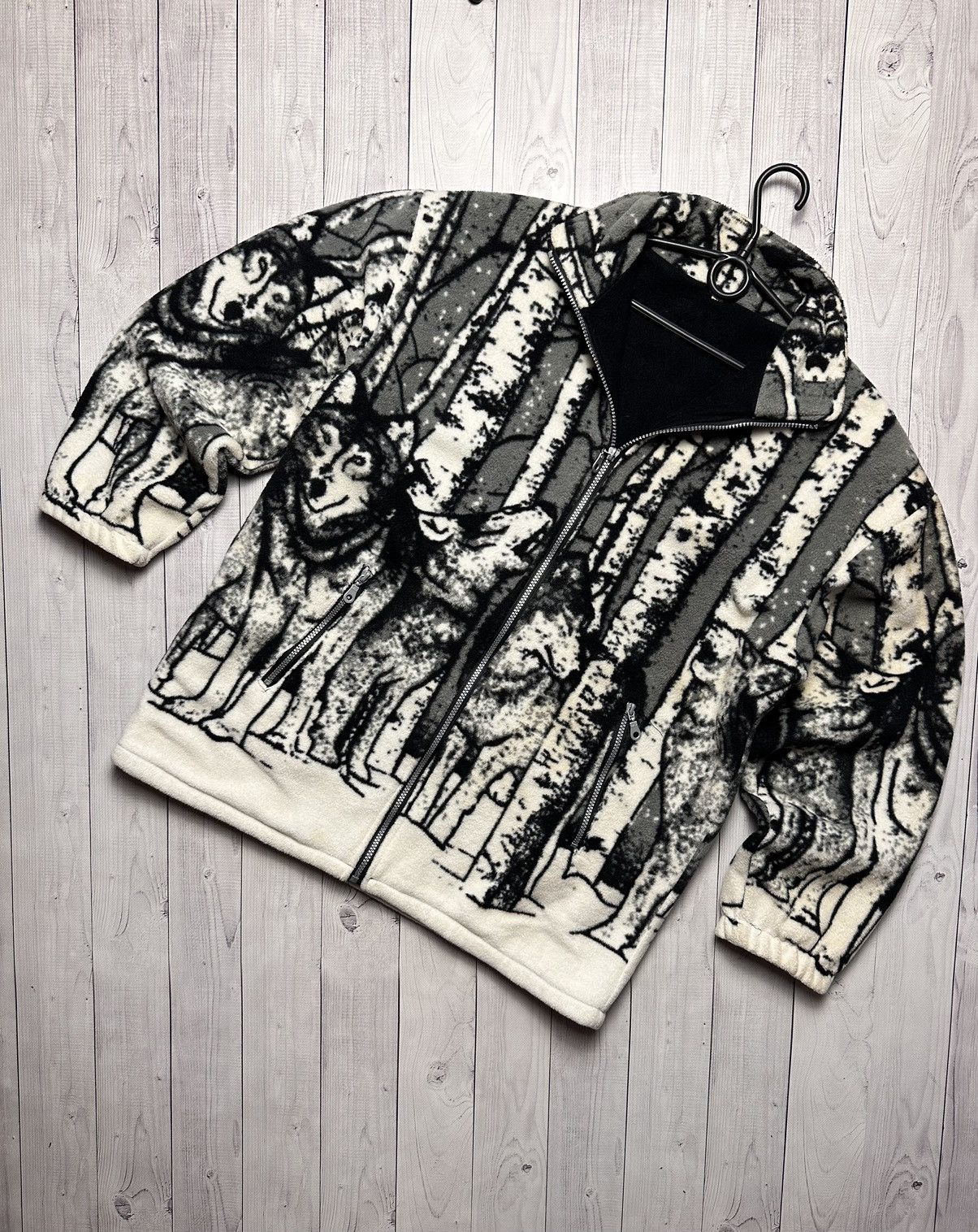 Vintage Vintage wolf fleece jacket forest size M coat Size US M / EU 48-50 / 2 - 1 Thumbnail