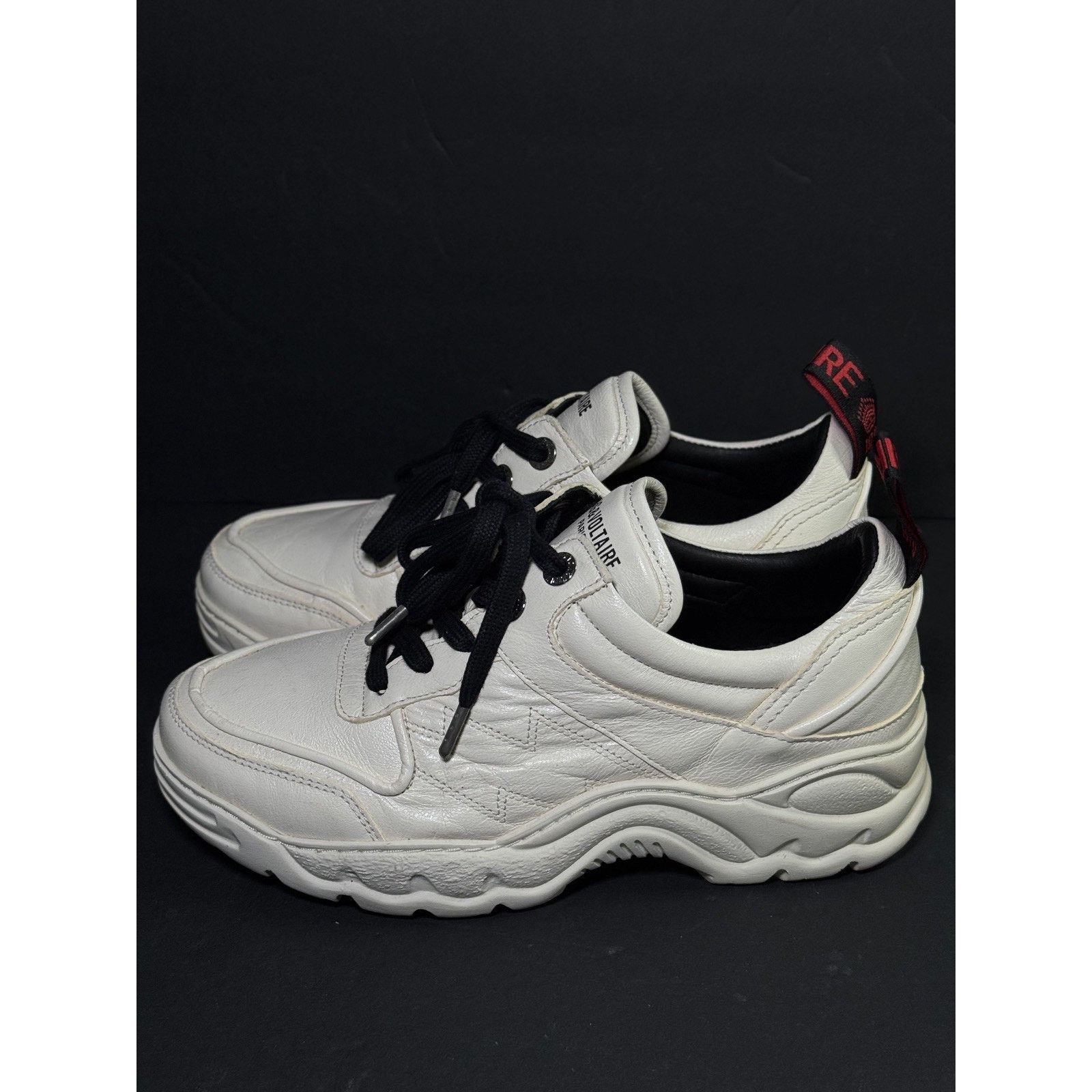 Zadig & Voltaire Zadig & Voltaire paris cream beige leather designer size 39 Size US 9 / IT 39 - 2 Thumbnail