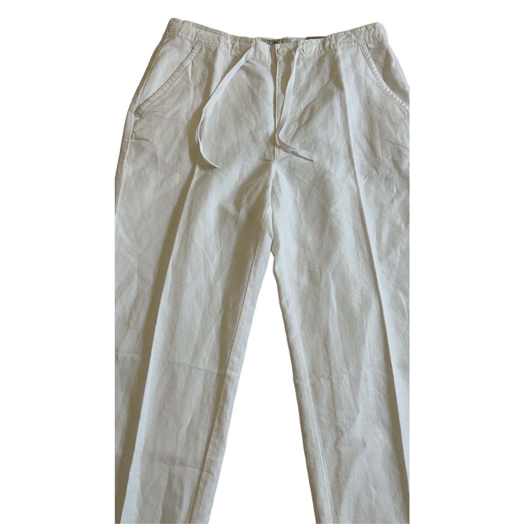 Island Shores Men's Island Shores White Linen Pants Large Size US 34 / EU 50 - 2 Thumbnail