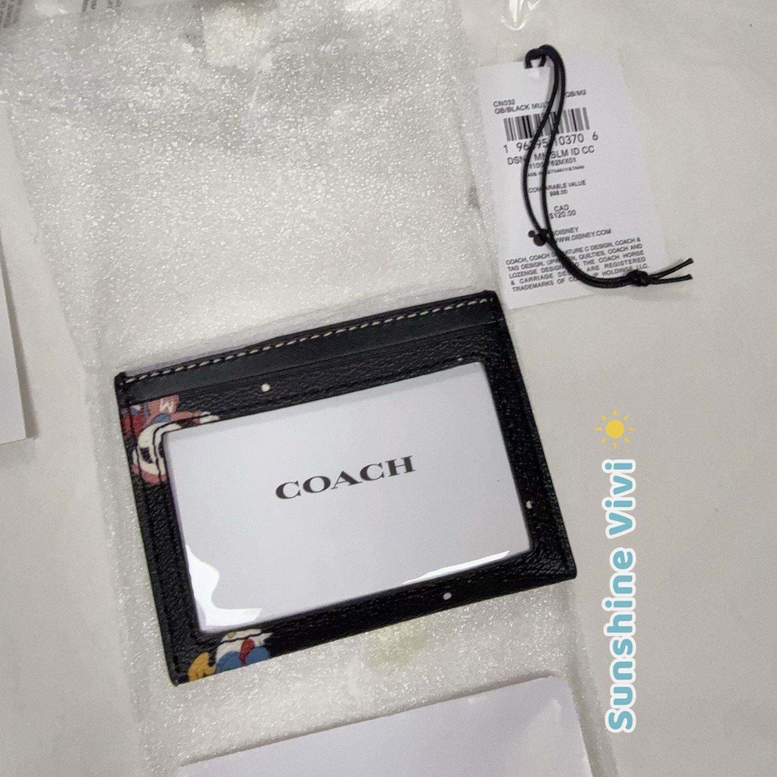 Coach NWT Disney Coach Slim ID Card Case CN032 Minnie Donald Duck Size ONE SIZE - 2 Thumbnail