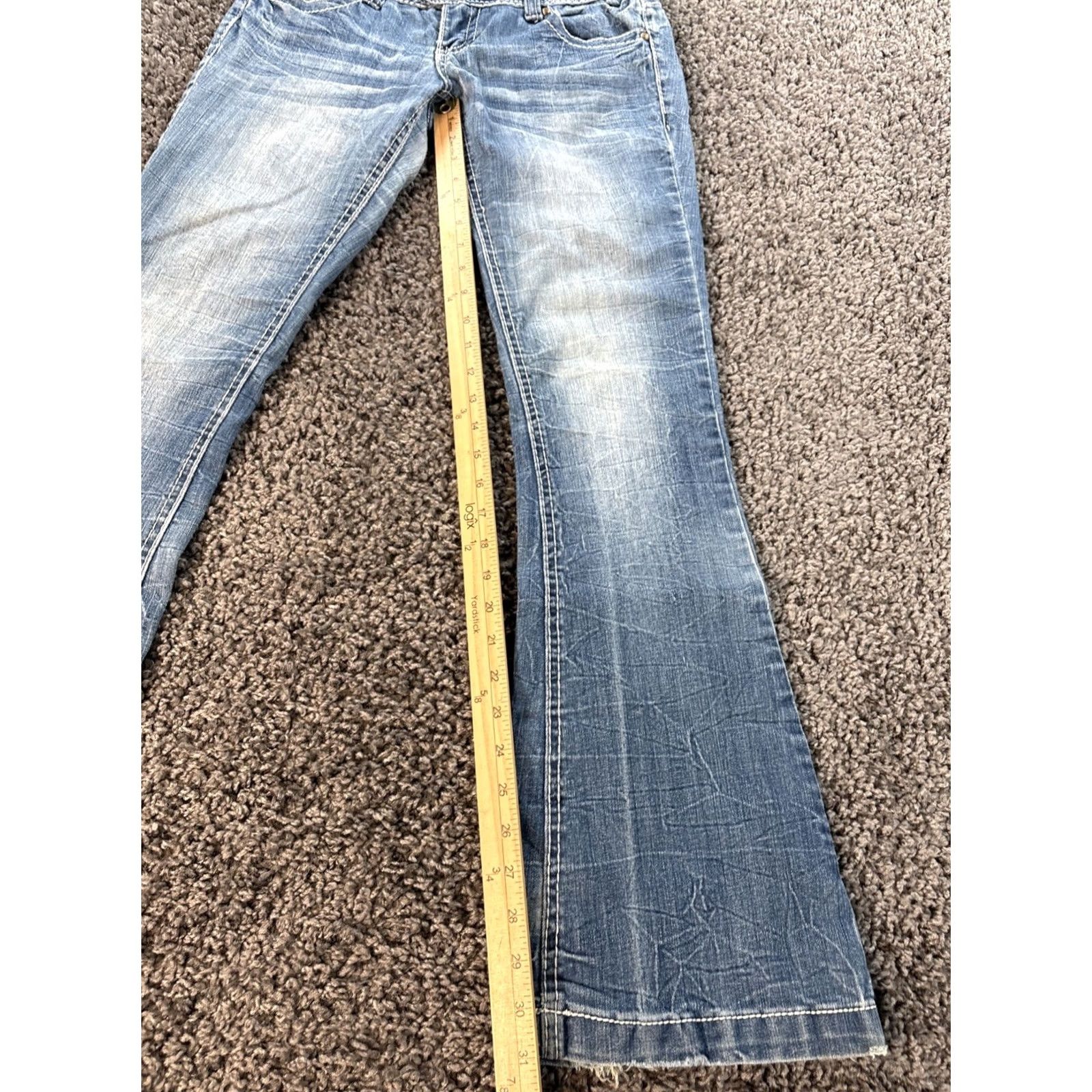 Vintage VINTAGE Amethyst Jeans Boot Cut Womens 30x31 Light Wash Low Rise Stitched Y2K Bohemian Pockets Womens Jeans Boys? Size 30" / US 8 / IT 44 - 2 Thumbnail