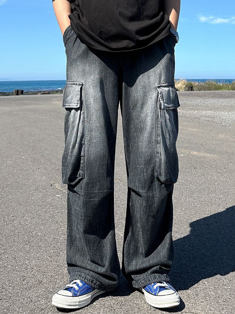 Japanese Brand × Jean Retro high street loose wide leg casual jeans Size US 34 / EU 50 - 3 Thumbnail