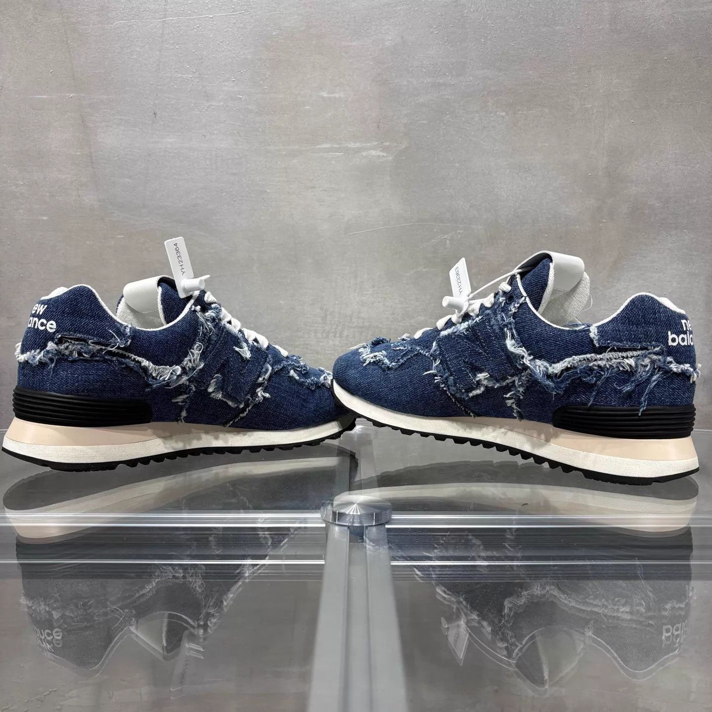 New Balance NB x MIU MIU 574 Blue Distressed Denim 36.5 Size US 6 / IT 36 - 5 Thumbnail