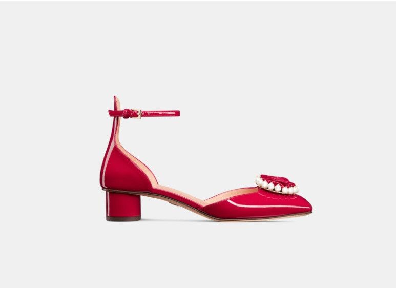 Dior o1w1db10325 414S5 Rose Pumps in Amaryllis Red Size US 7 / IT 37 - 1 Thumbnail