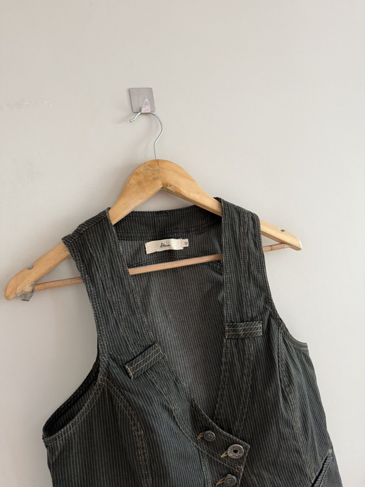 Vintage Avant-Garde Pinstripe Vest Size M / US 6-8 / IT 42-44 - 2 Thumbnail