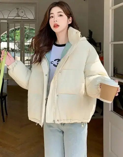 Japanese Brand Zoki Streetwear Thick Warm Parkas Women Fashion Patchwork Size ONE SIZE - 2 Thumbnail