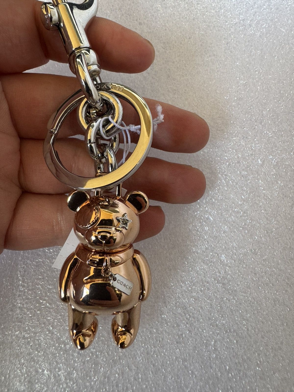 Coach COACH New York 3D Bear Bag Charm Rose Gold 87166 Size ONE SIZE - 3 Thumbnail