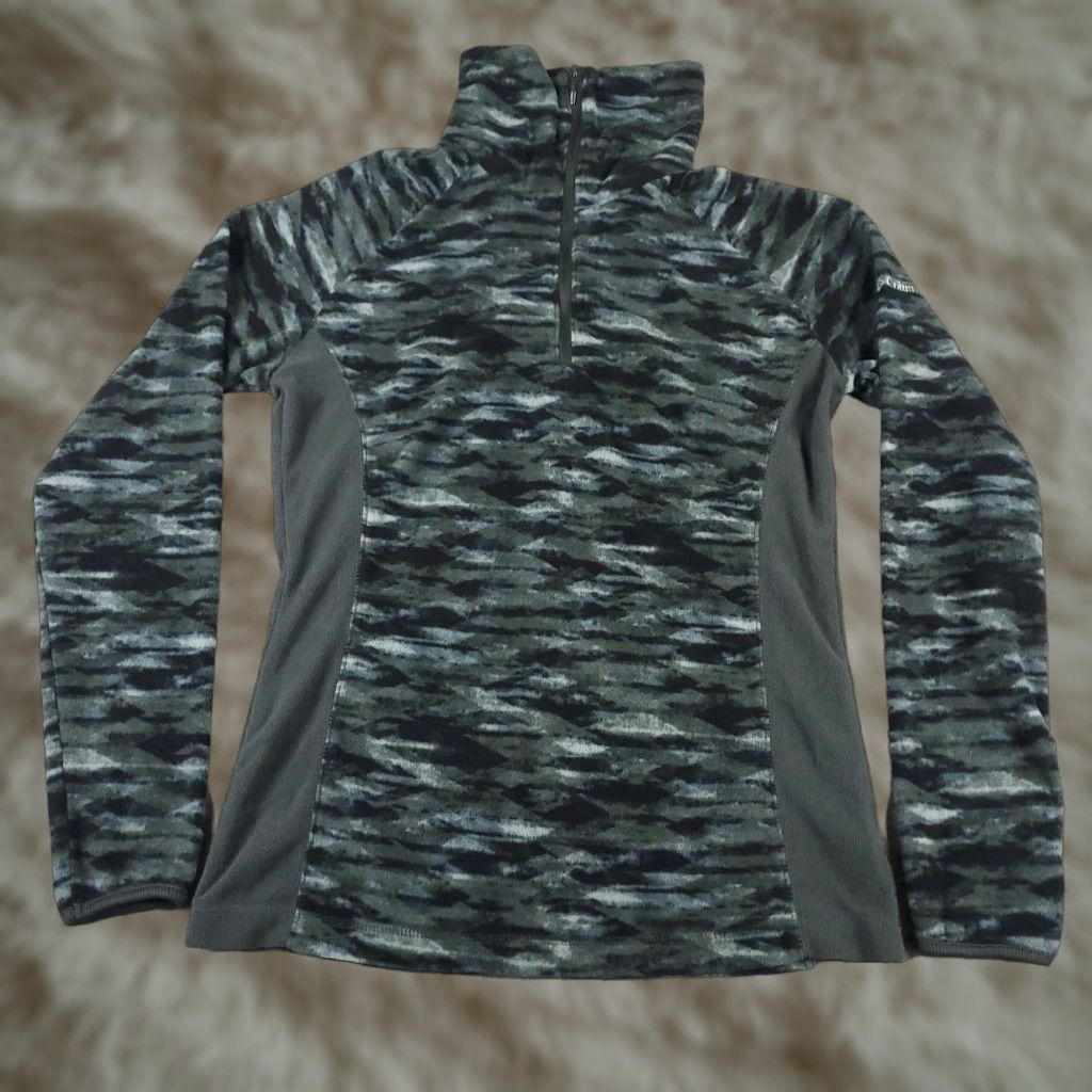 Vintage Columbia Sweater Womens Small Gray Fleece 1/4 Zip Pullover Sweater Size S / US 4 / IT 40 - 1 Thumbnail