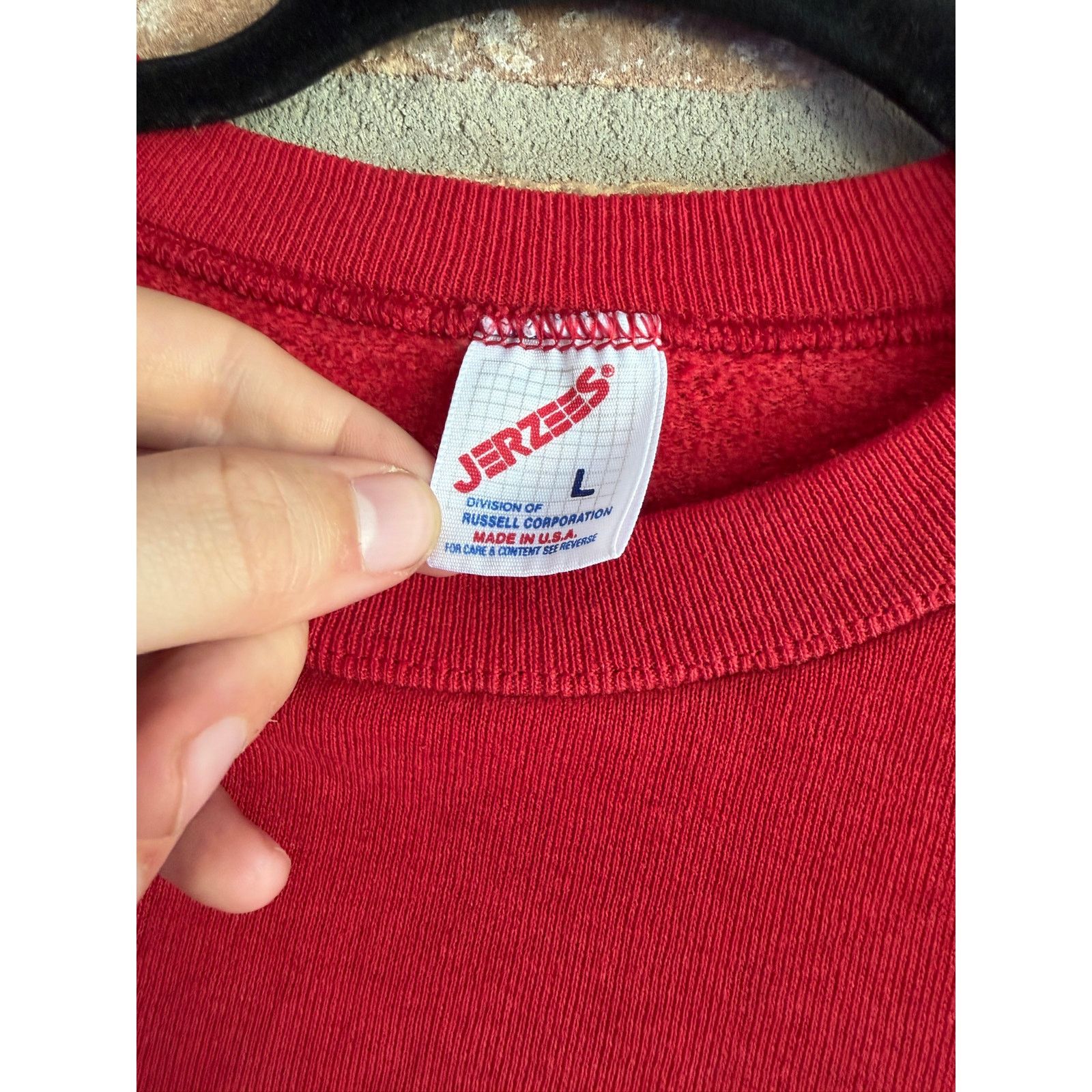 Jerzees Vintage Jerzees Red Blank Crewneck USA Made Large Size US L / EU 52-54 / 3 - 8 Thumbnail