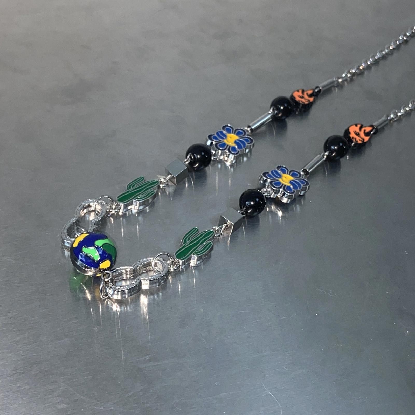 Jewelry Floral Cactus Charm Chain Necklace Size ONE SIZE - 4 Thumbnail