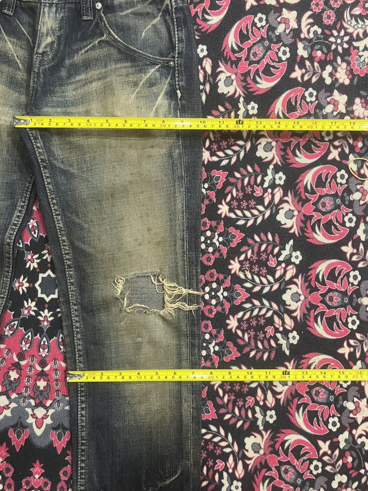 Undercover Varosh Blowout Distressed Mud Whisker Washed Zipper Leg Jean Size US 29 - 16 Thumbnail
