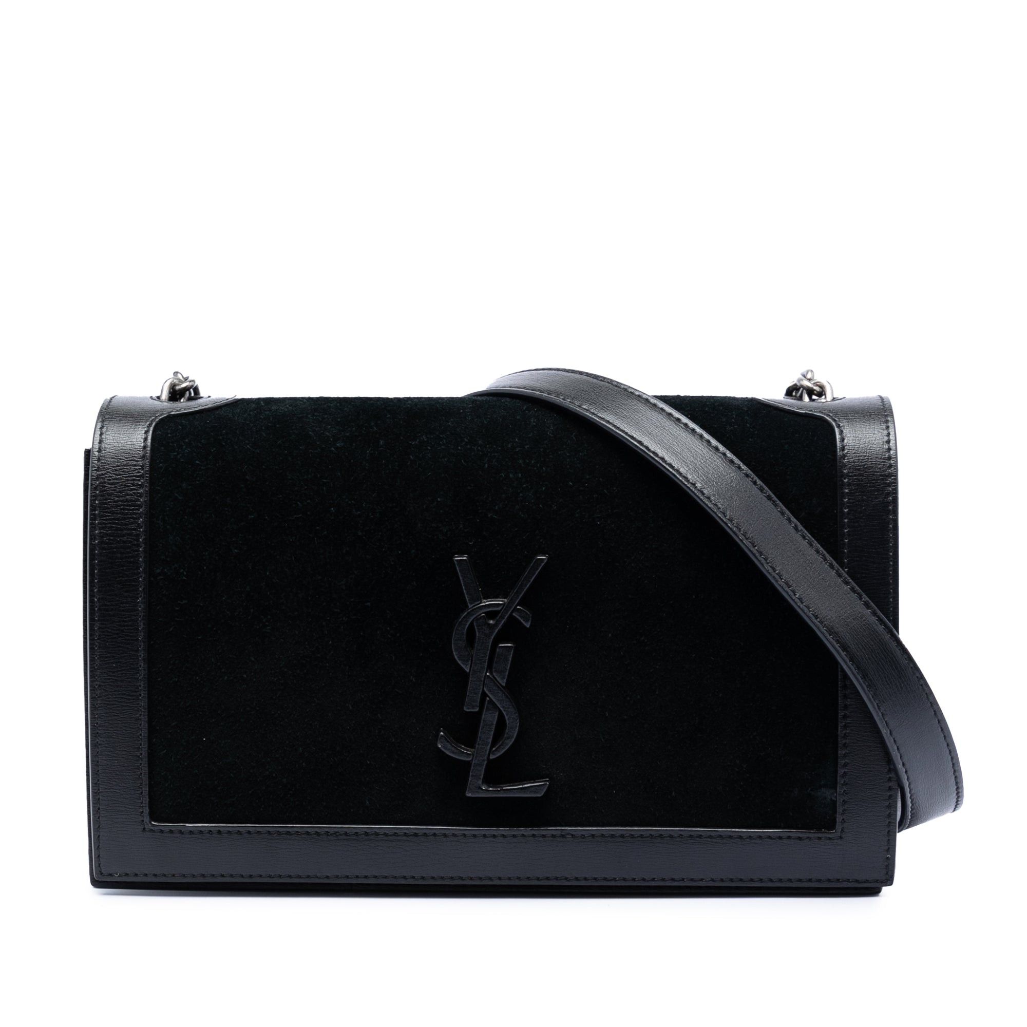 Saint Laurent Paris Suede Monogram Book Bag Size ONE SIZE - 1 Thumbnail