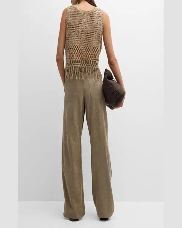Brunello Cucinelli o1w1db10825 Knitted Vest in Light/Pastel Brown Size XL / US 12-14 / IT 48-50 - 3 Thumbnail