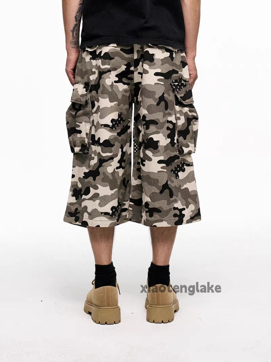Vintage Xz utility military loose hiphop baggy cargo camo shorts Size US 30 / EU 46 - 4 Thumbnail