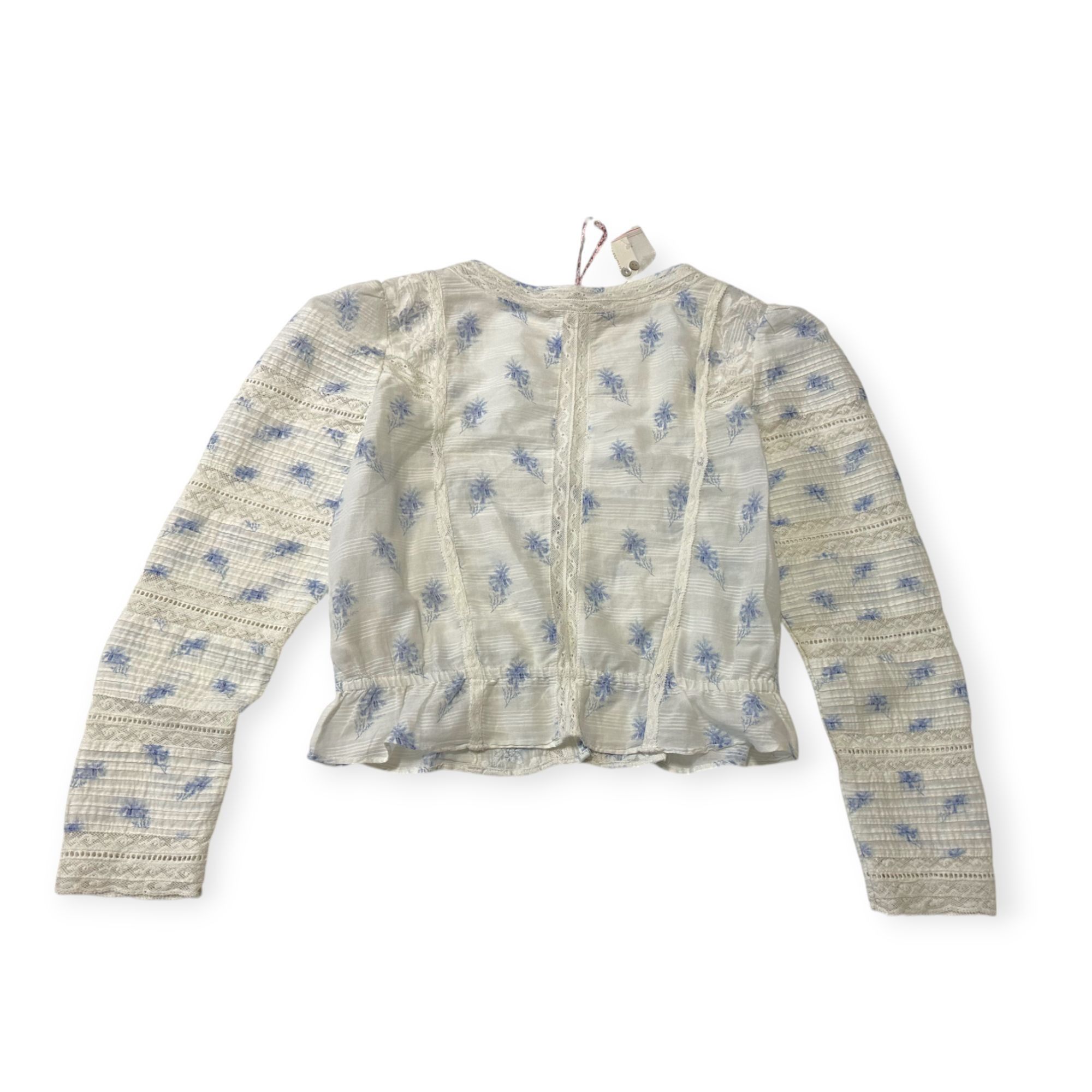 LoveShackFancy LoveShackFancy Sabrina Top, Ivory, Blue Floral, Size S, New Size S / US 4 / IT 40 - 7 Thumbnail