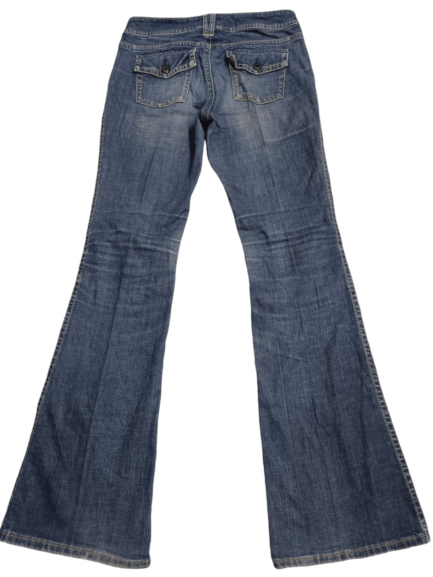 If Six Was Nine Bobson Distressed Stretchable Skinny Flare Bush Denim Size 30" / US 8 / IT 44 - 3 Thumbnail