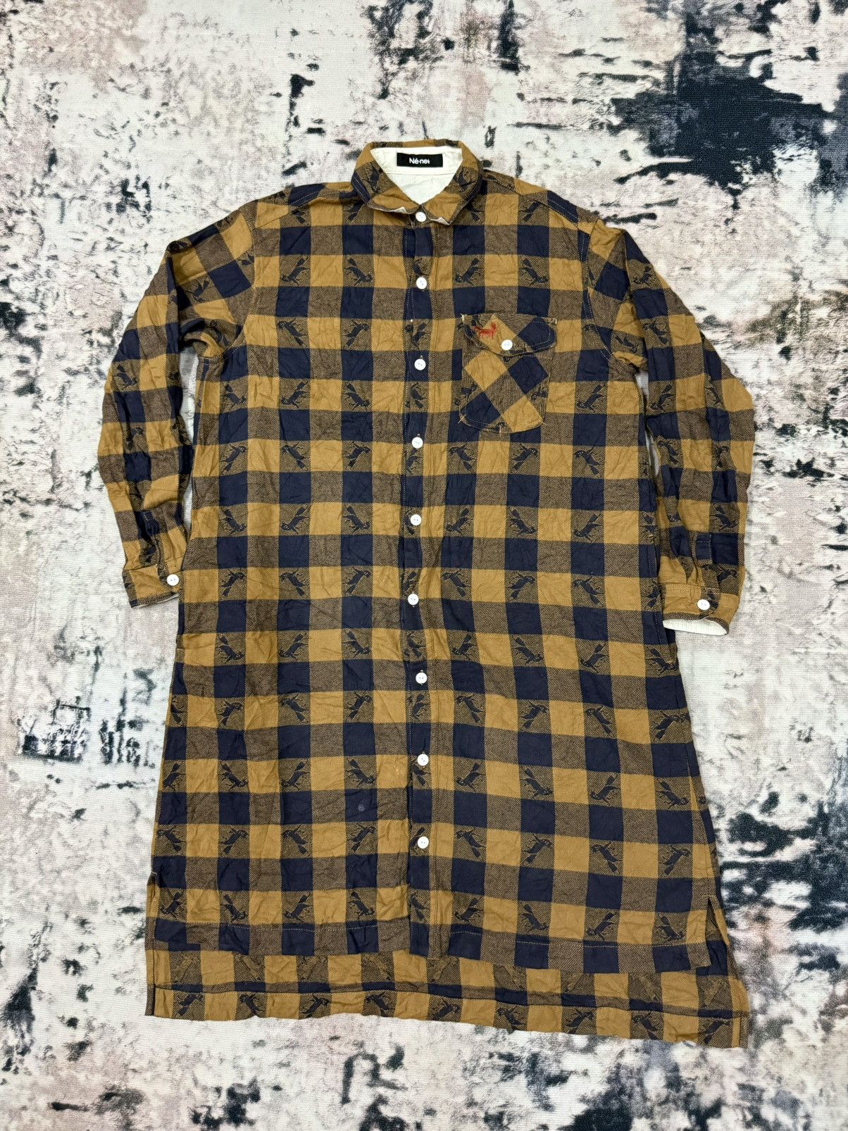 Issey Miyake Ne-Net Chekered Flanel Long Shirt Button Up Size M / US 6-8 / IT 42-44 - 3 Thumbnail