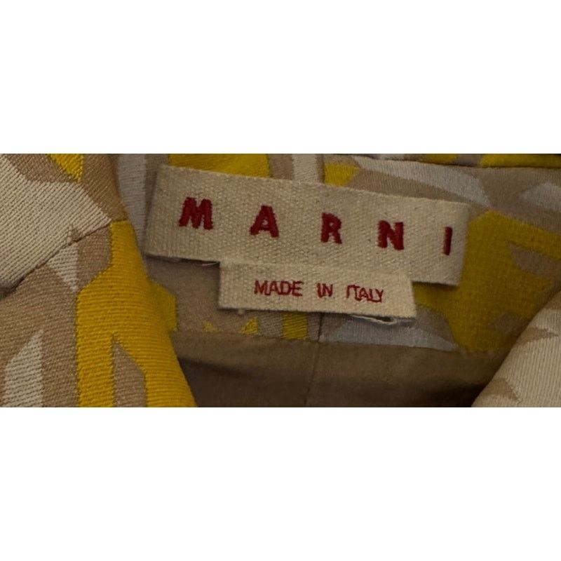 Marni Marni Yellow Polyester Houndstooth Hidden Buttons Blazer Size M / US 6-8 / IT 42-44 - 3 Thumbnail