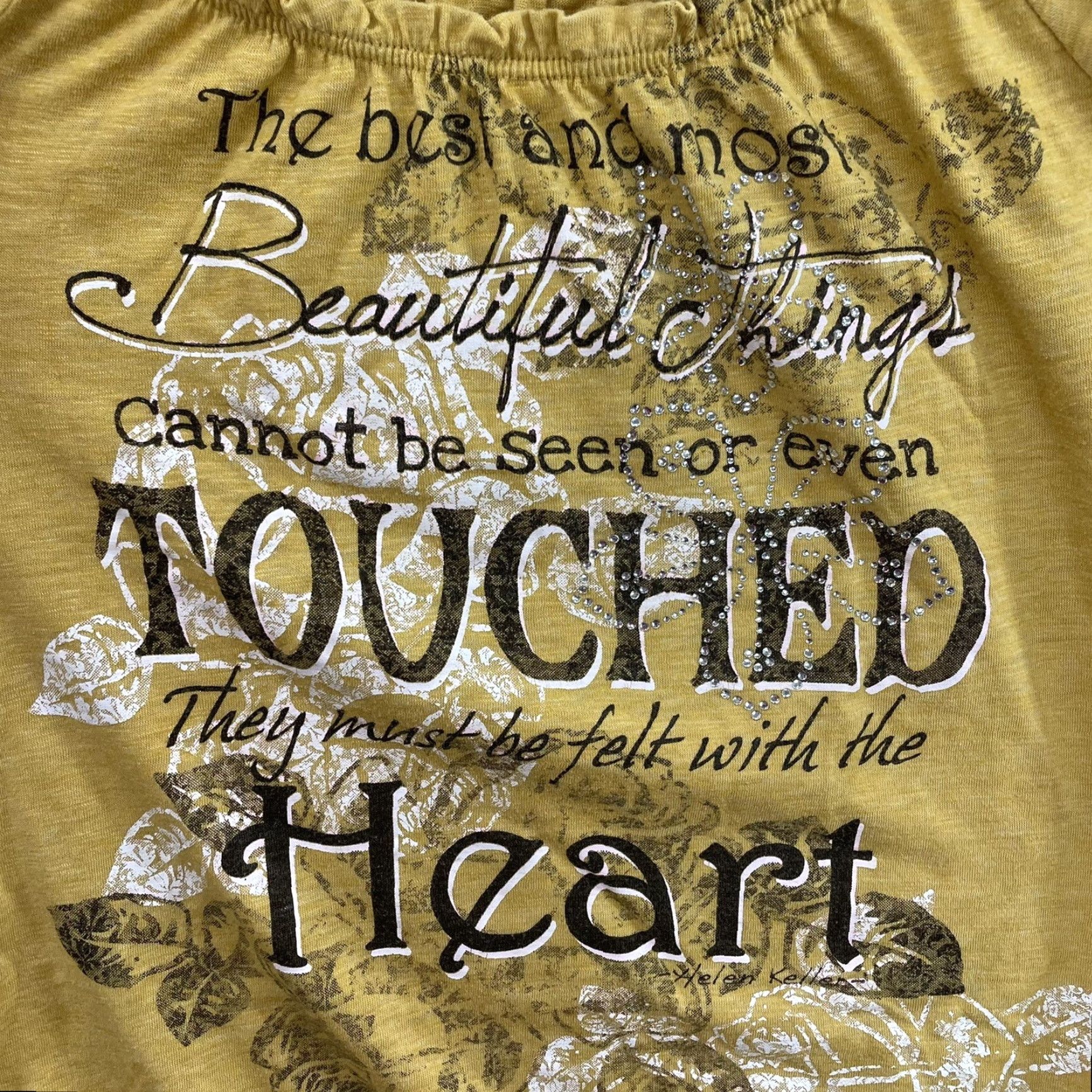Vintage Y2K Vintage Top Small Yellow Rhinestone Cap Sleeve Milkmaid Fairy Bella Swan Shirt Womens S Size S / US 4 / IT 40 - 3 Thumbnail