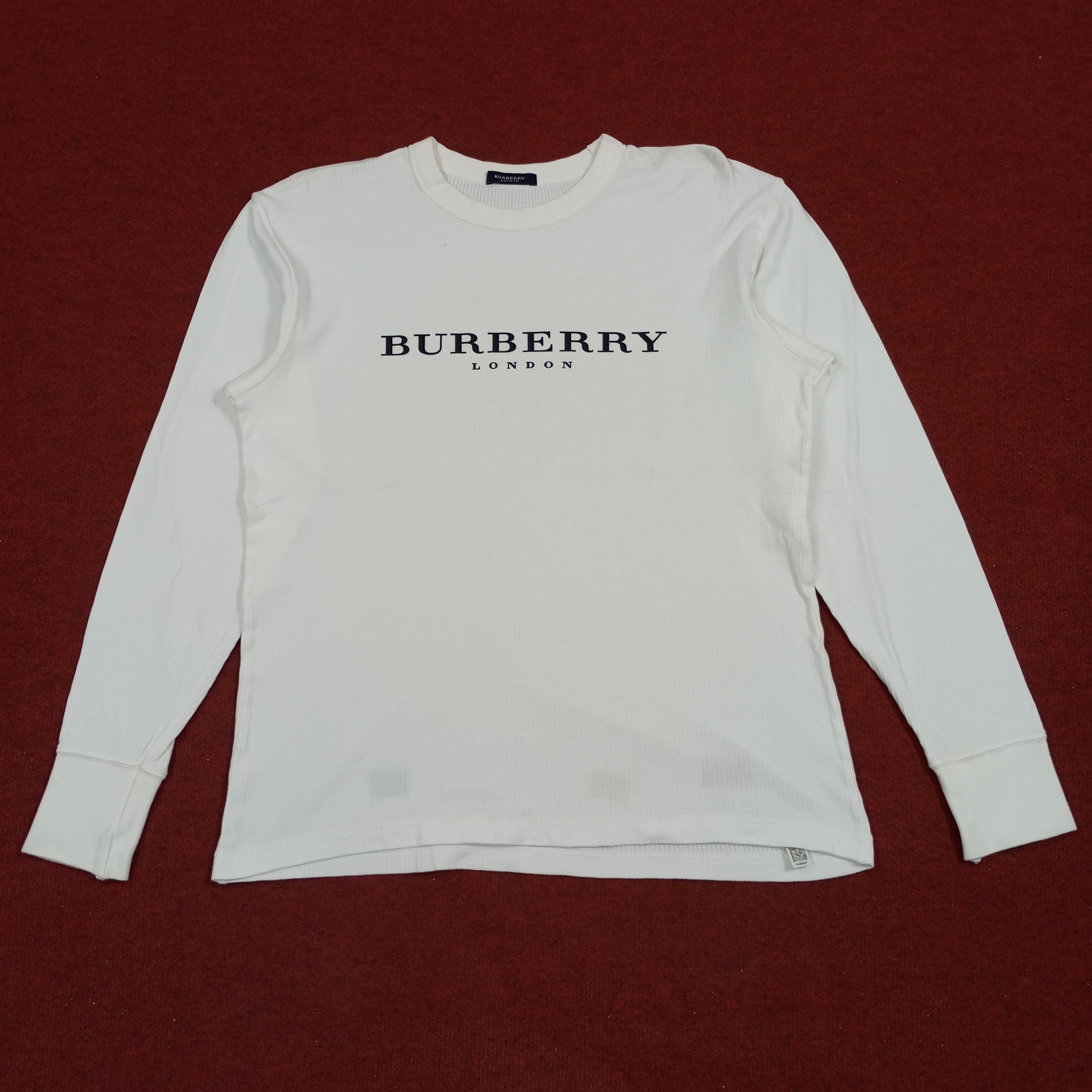 Burberry × Vintage Burberry London Fashion Brand Custom Art Long Sleeve Tshirt Size US L / EU 52-54 / 3 - 1 Thumbnail