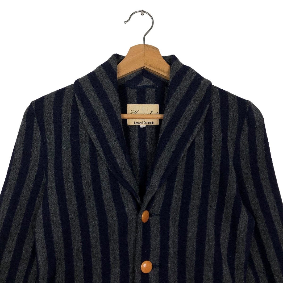 Issey Miyake 🔥Vintage Striped Wool Jacket General Garments Issey Miyake Size M / US 6-8 / IT 42-44 - 2 Thumbnail