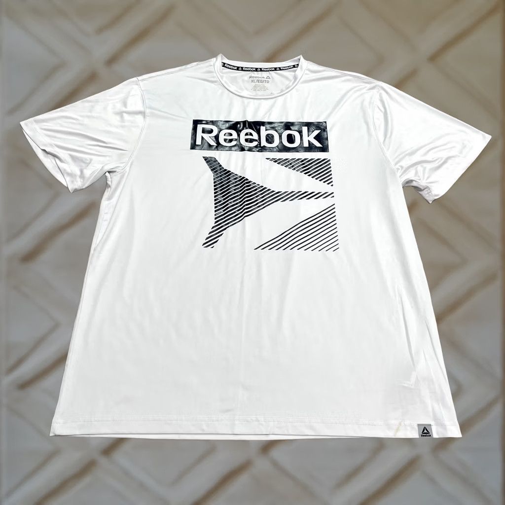 Reebok Reebok Mens XL White Graphic Active T-Shirt Short Sleeve Athletic Tee Crew Neck Size US XL / EU 56 / 4 - 1 Thumbnail