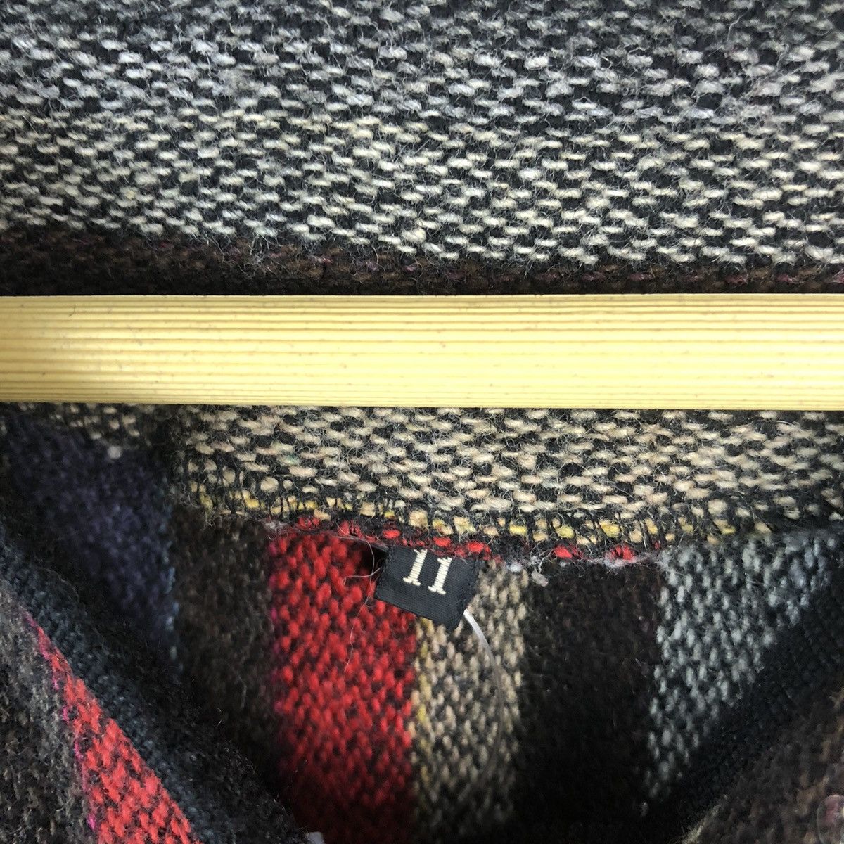 Homespun Knitwear Japan cardigan Red black stripe Knitwear #A499 Size L / US 10 / IT 46 - 9 Thumbnail