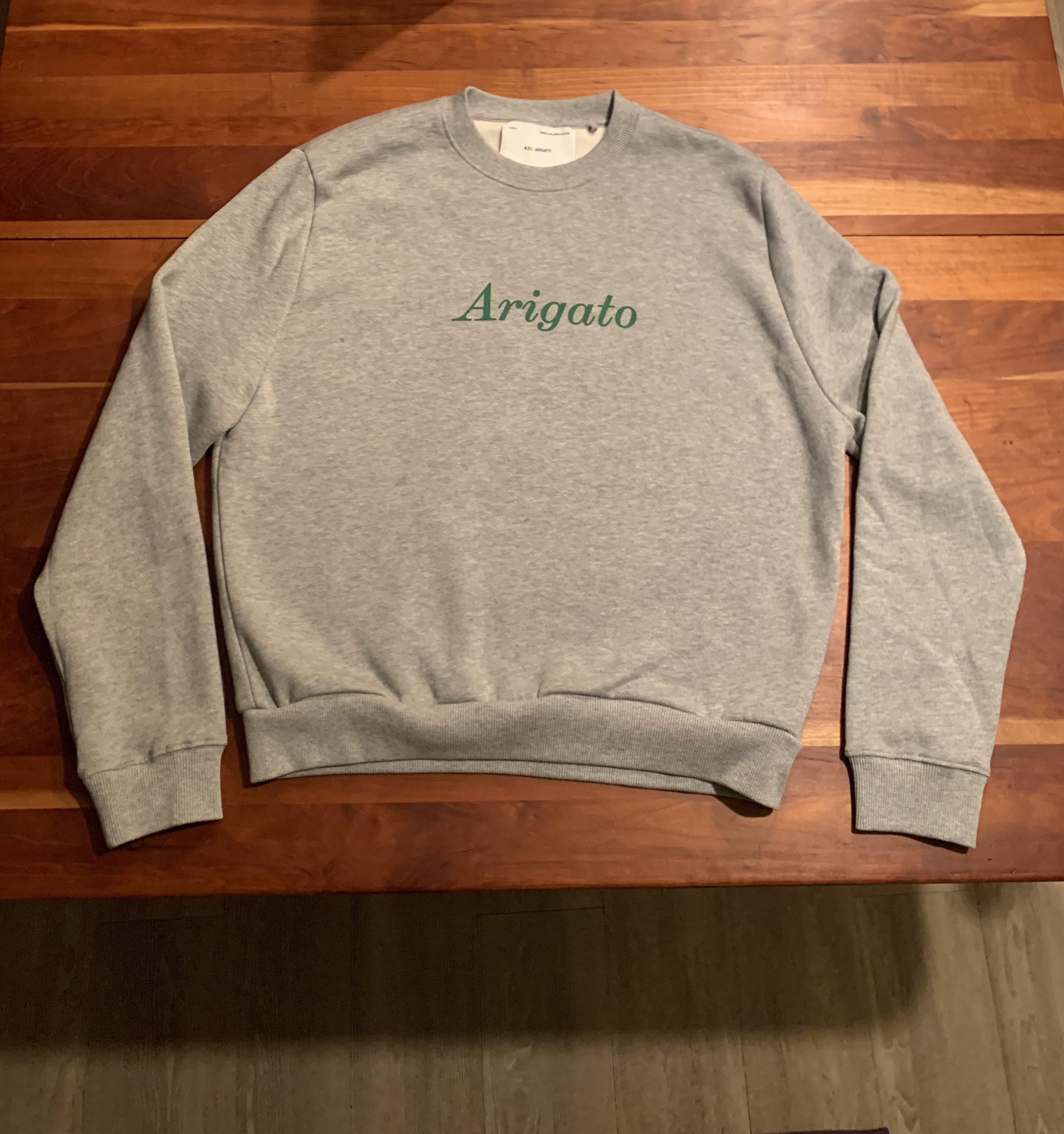 image of Axel Arigato Script Logo Crewneck in Grey, Men's (Size Small)