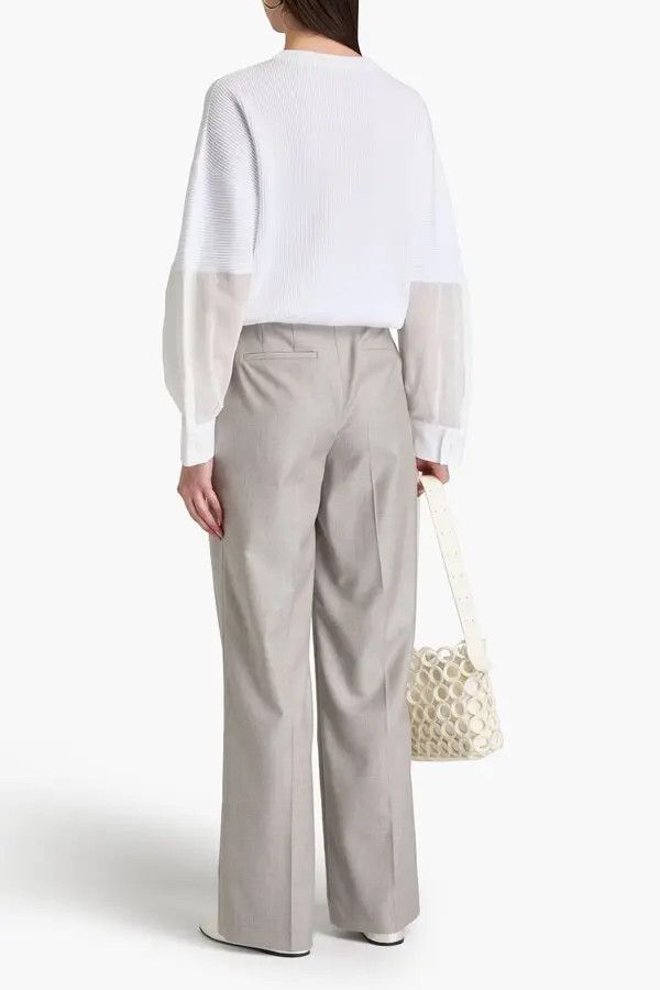 Brunello Cucinelli o1y0825 Crewneck Sweater in White Size XL / US 12-14 / IT 48-50 - 4 Thumbnail