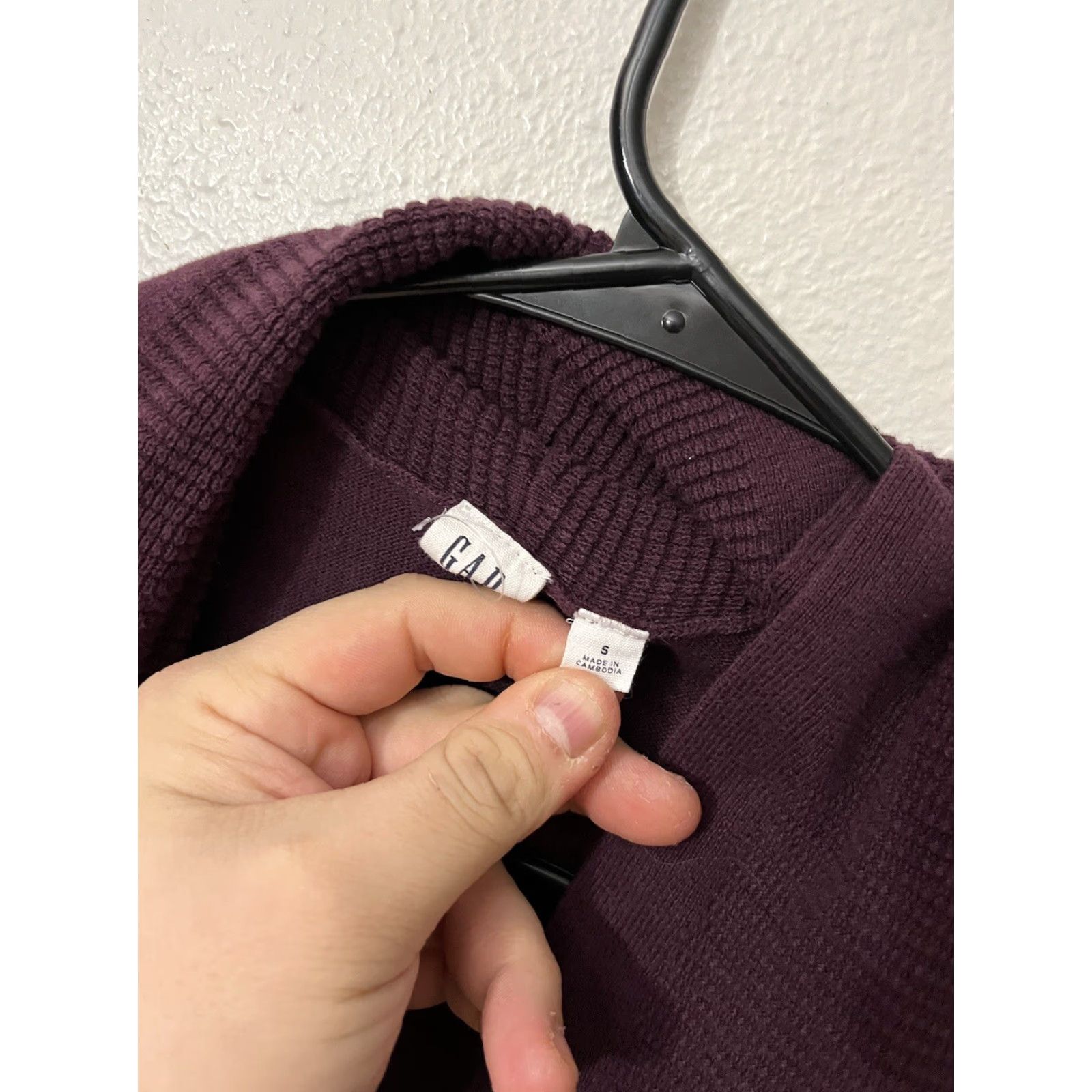Gap Gap Cardigan Women Small Maroon Open Front Knit Short Sleeve 90s Retro Casual Size S / US 4 / IT 40 - 3 Thumbnail