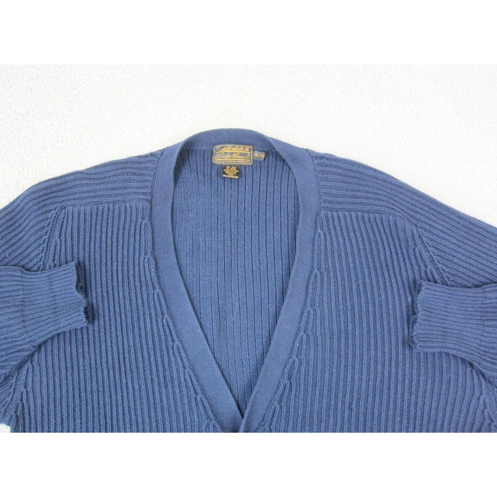 Eddie Bauer Eddie Bauer Cardigan Sweater Mens XL Blue Knit V-Neck Pocketed Ribbed Casual 80s 90s Outdoor Loose Vintage? Size US XL / EU 56 / 4 - 2 Thumbnail