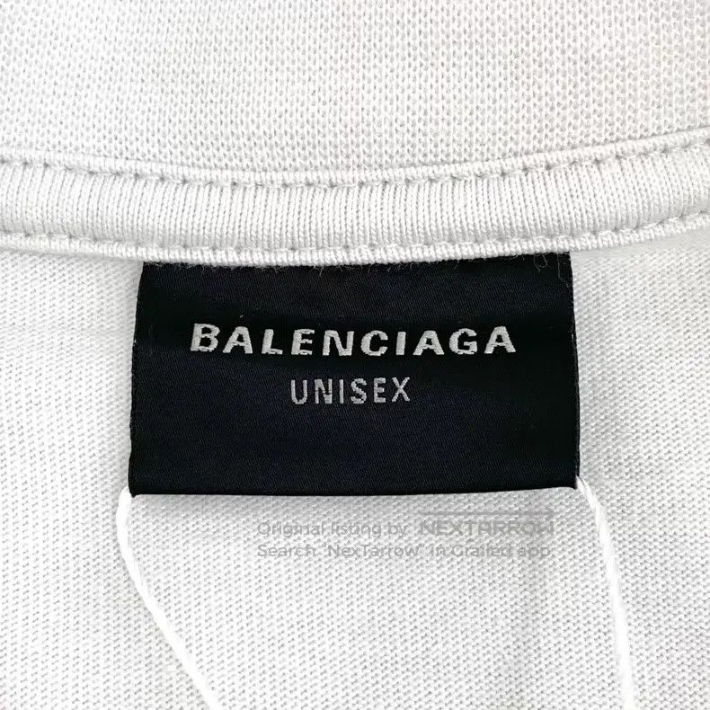 Balenciaga Balenciaga White Logo Letter Printed Cotton Round Neck Sho Size US M / EU 48-50 / 2 - 5 Thumbnail