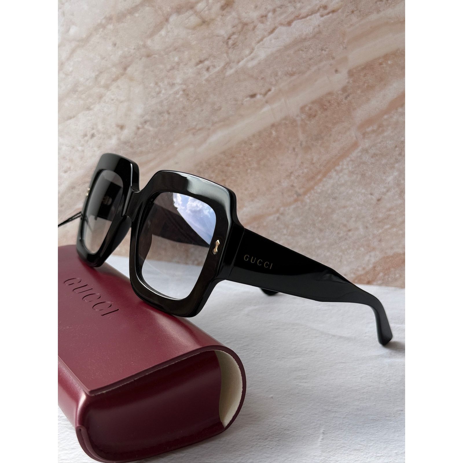 Gucci NEW Gucci GG1111S Black Square Oversized Sunglasses Size ONE SIZE - 3 Thumbnail