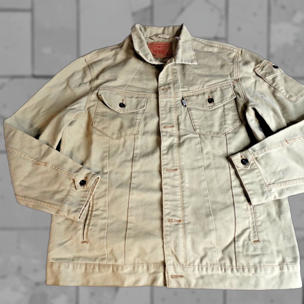 Levi's Levi's Jacket 2XL Beige Trucker Corduroy Button Front Zip 70167 Mens Regular Corduroy Biker Fall Winter Spring Casual Workwear Size US XXL / EU 58 / 5 - 1 Thumbnail