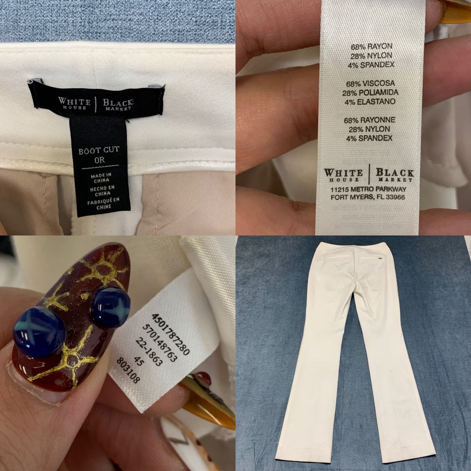 White House Black Market VINTAGE White House Black Market Chino Pants Womens 0R 30/32 Beige Bootcut Mid Rise 32 in Inseam Womens Size 25" / US 0 / IT 36 - 9 Thumbnail