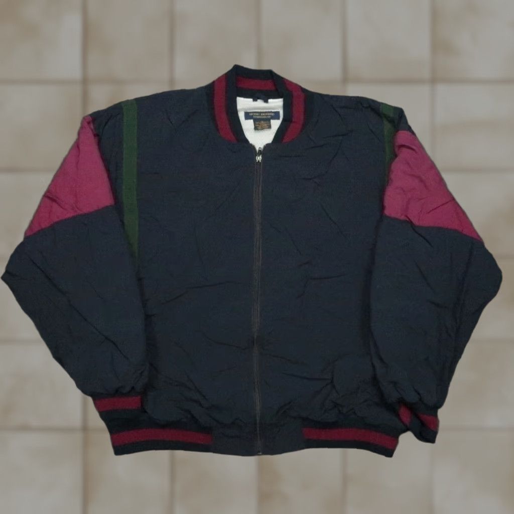 Brooks Brothers VINTAGE Brooks Brothers Jacket Mens Large Blue Full Zip Windbreaker Bomber 90s Size US L / EU 52-54 / 3 - 1 Thumbnail