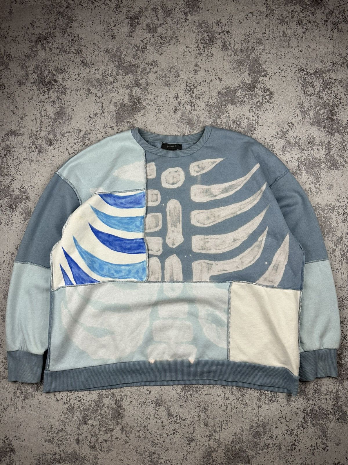Other Hand Painted Skeleton Patchwork Sweatshirt Custom Size US L / EU 52-54 / 3 - 1 Thumbnail