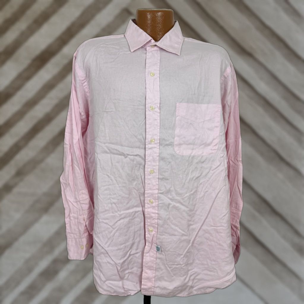 Ralph Lauren VINTAGE Ralph Lauren Dress Shirt Men XL Pink Cotton 90s Philip 17.5 34 35 Size 46R - 1 Thumbnail