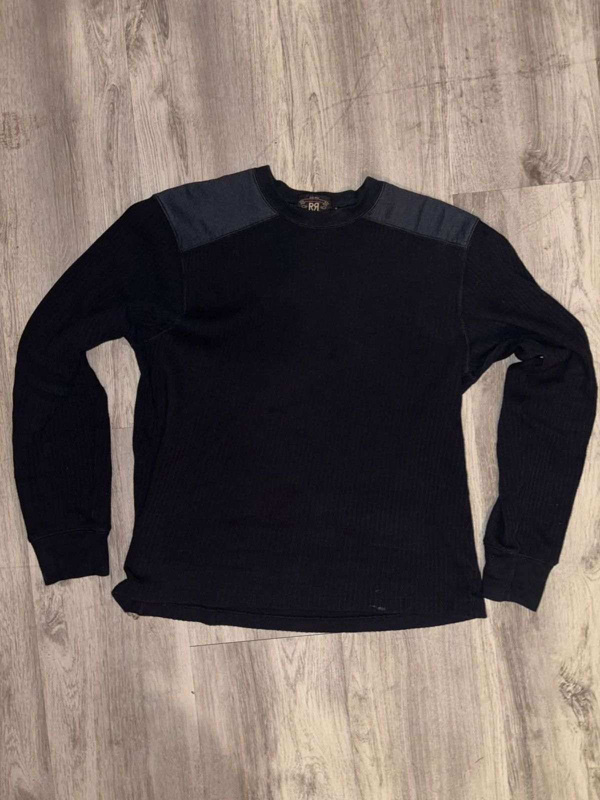 RRL Ralph Lauren RRL Ralph Lauren Black Waffle Knit Thermal Long Sleeve Size US M / EU 48-50 / 2 - 1 Thumbnail