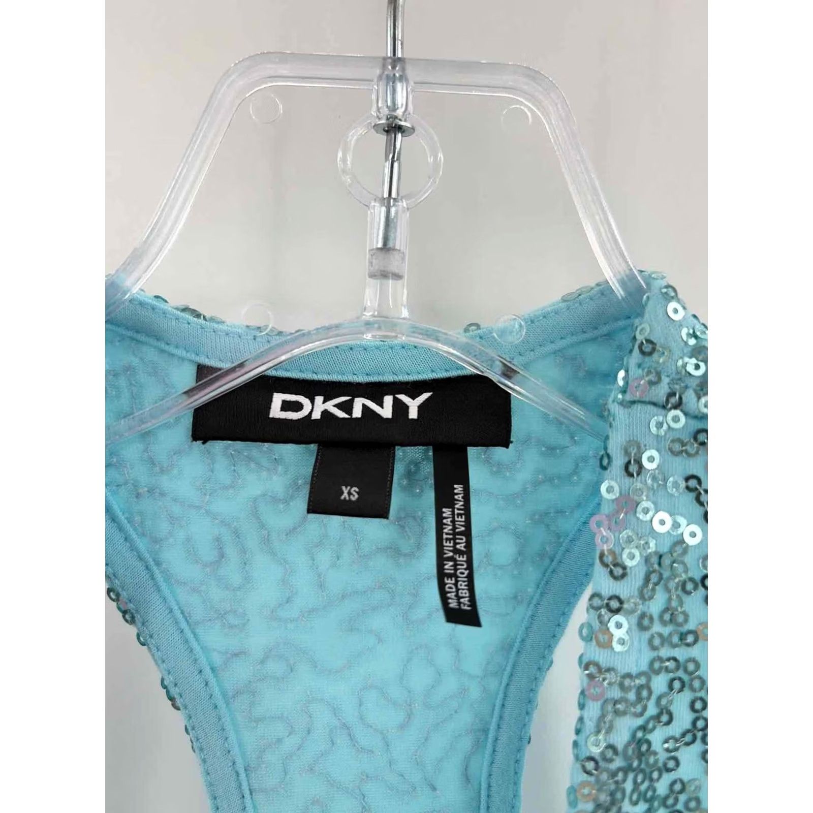 DKNY Pre-Owned DKNY Blue Size XS Sequin Razorback Tank Top Size XS / US 0-2 / IT 36-38 - 6 Thumbnail