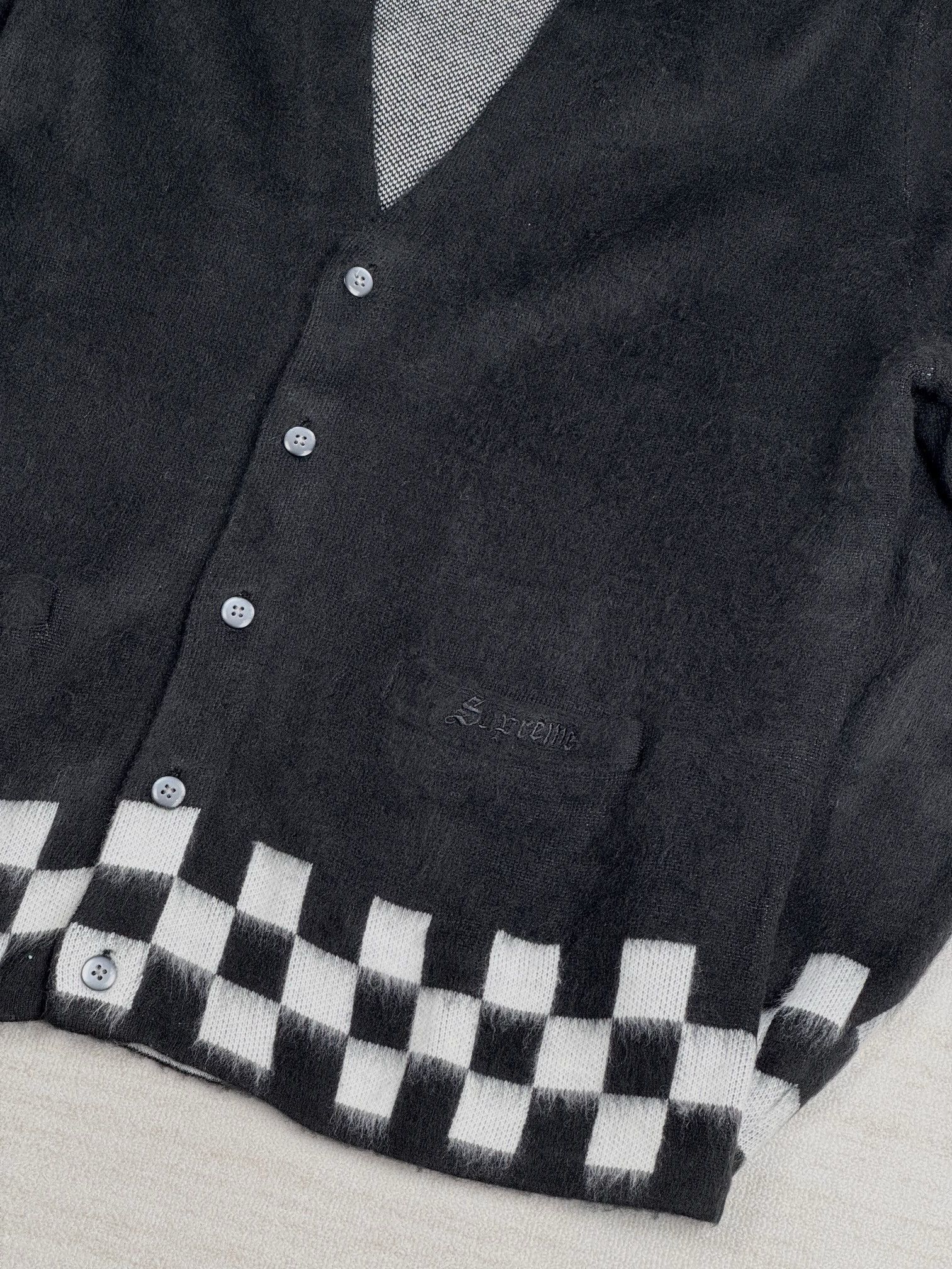 Supreme Supreme Brushed Checkerboard Cardigan Size US S / EU 44-46 / 1 - 3 Thumbnail