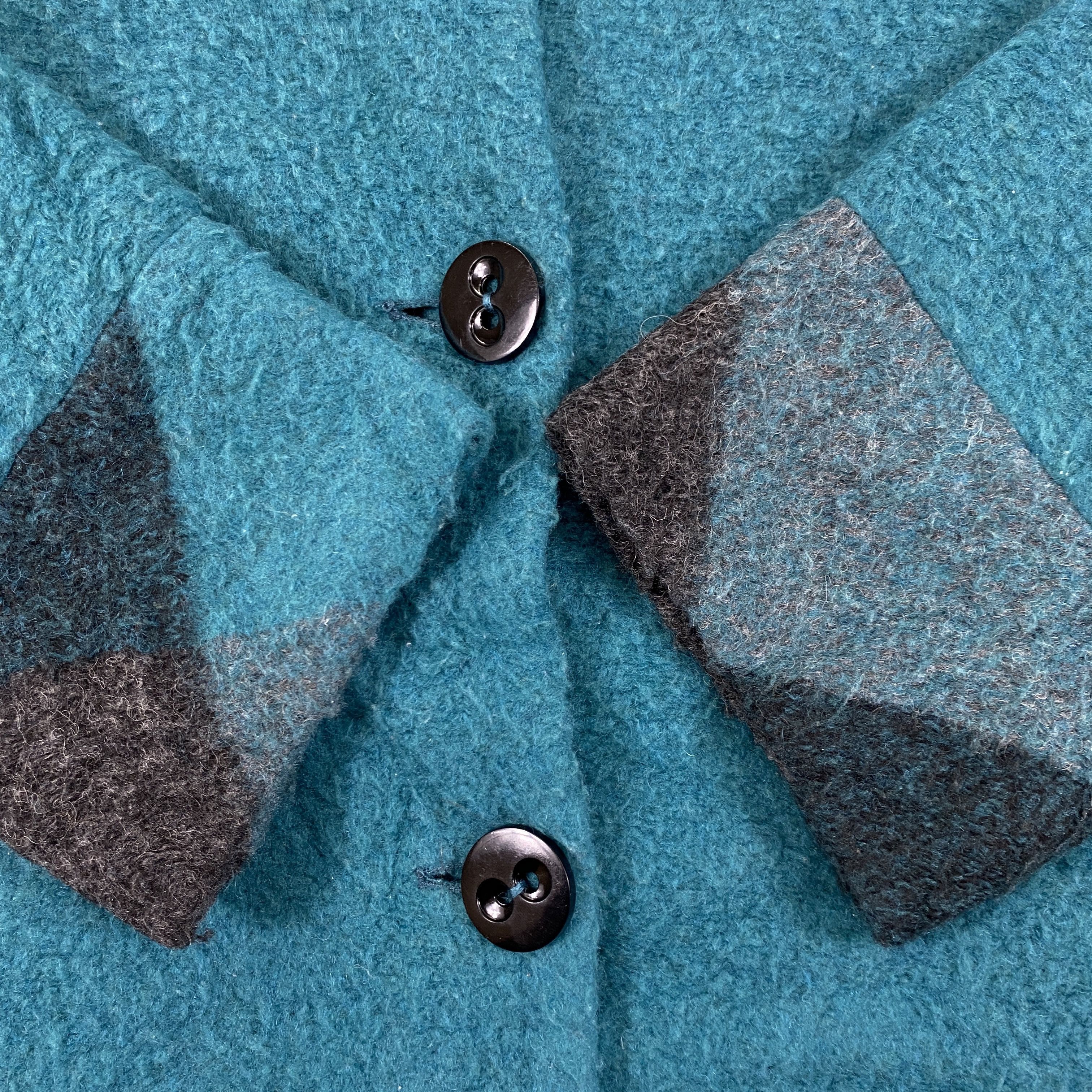 Japanese Brand Vintage Castelletti Ivana Blue Drape Wool Coat Jacket- J496 Size US M / EU 48-50 / 2 - 11 Thumbnail