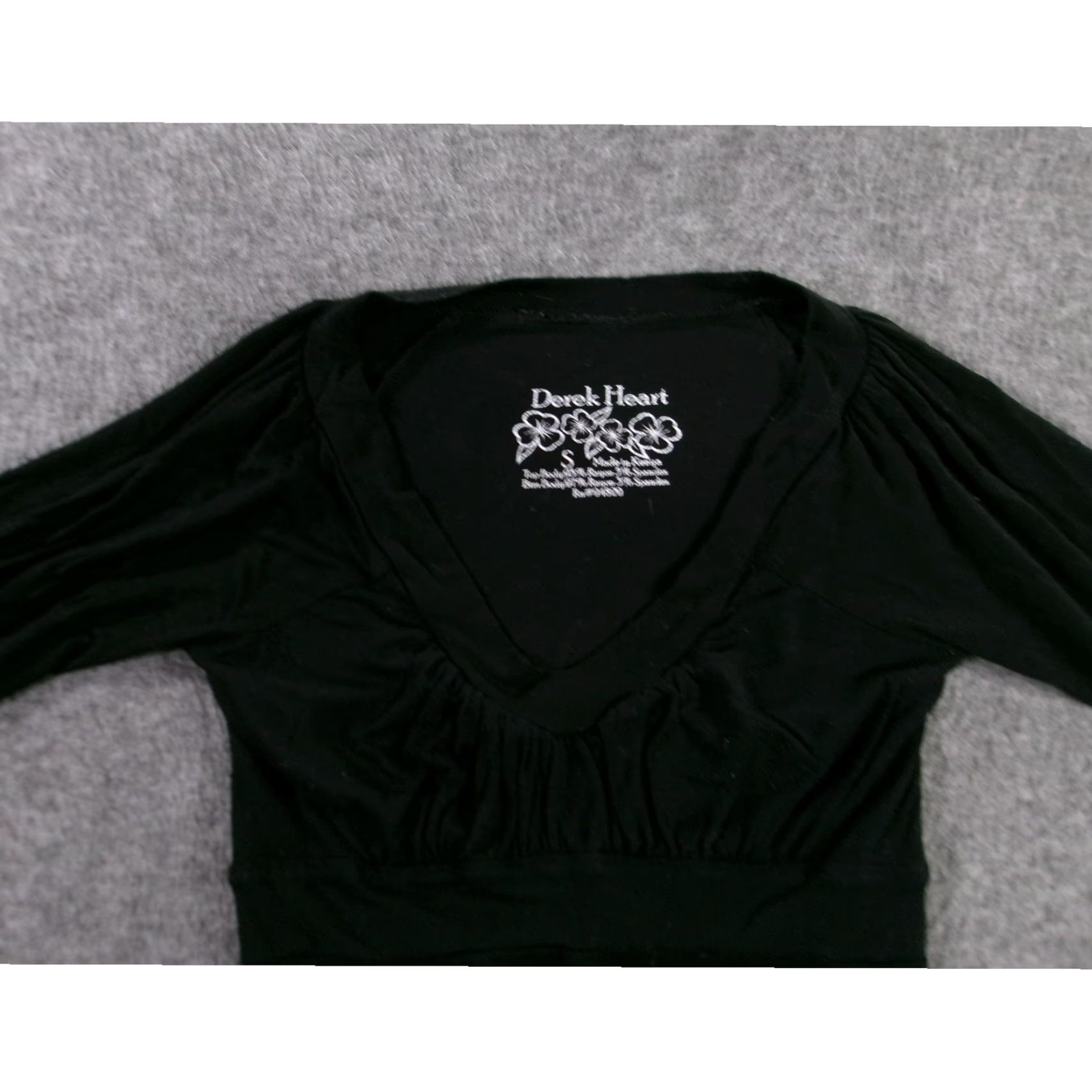 Vintage Derek Heart Top Womens Black Small Tunic Minimal Capsule Causal Base Layer Day Size S / US 4 / IT 40 - 2 Thumbnail