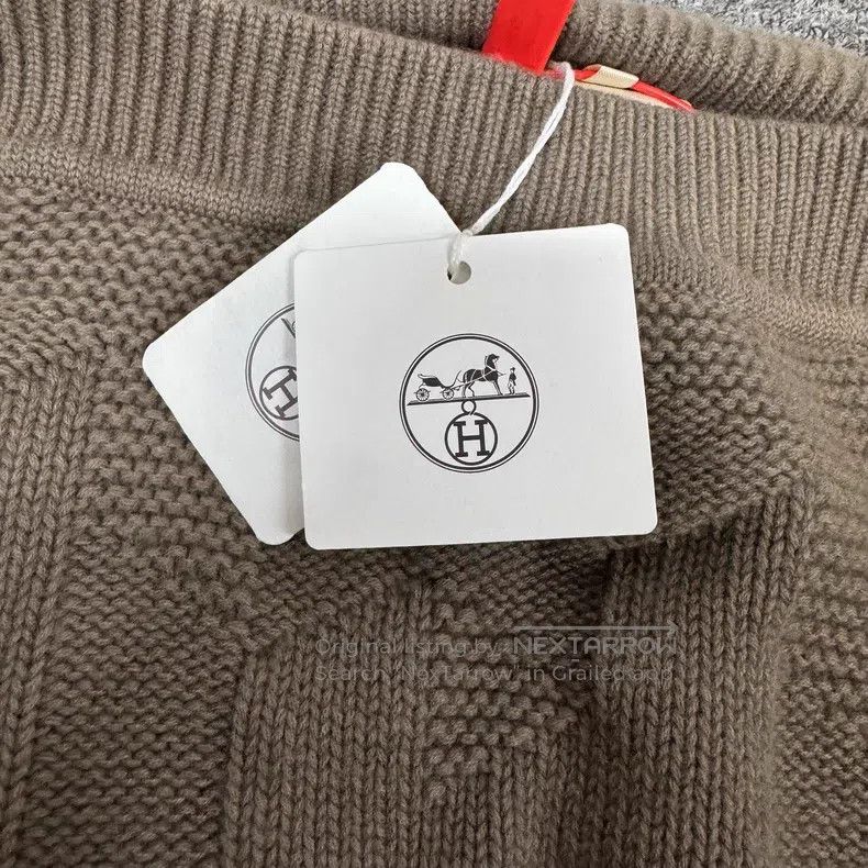 Hermes Hermes Khaki Knit Cloak Poncho Size XXS / US 00 / IT 34 - 4 Thumbnail