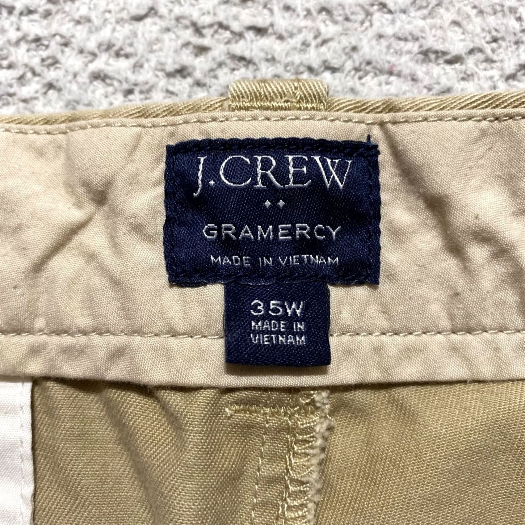 J.Crew J.CREW Beige Chino Shorts 8" Inseam Mid Rise Pockets Casual Men's 35 Regular Flat Front Cotton ShortS Size US 35 - 3 Thumbnail