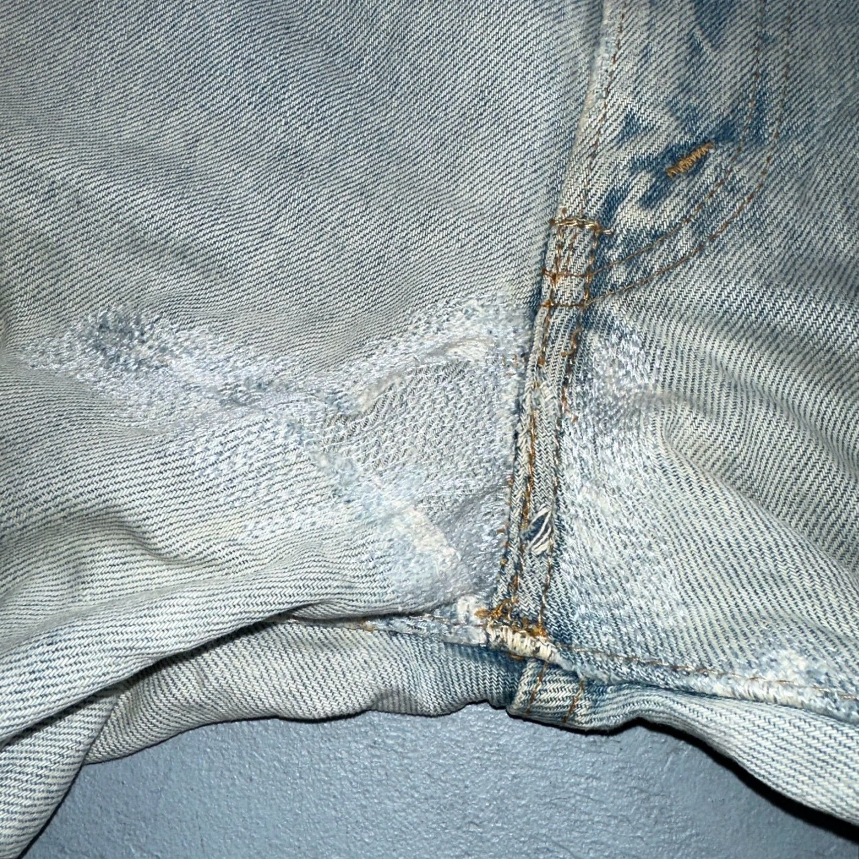 Levi's VINTAGE Levis 505 VTG 70s SS Redline Selvedge USA XX Jeans Light Wash Talon 29x34 Size US 29 - 7 Thumbnail