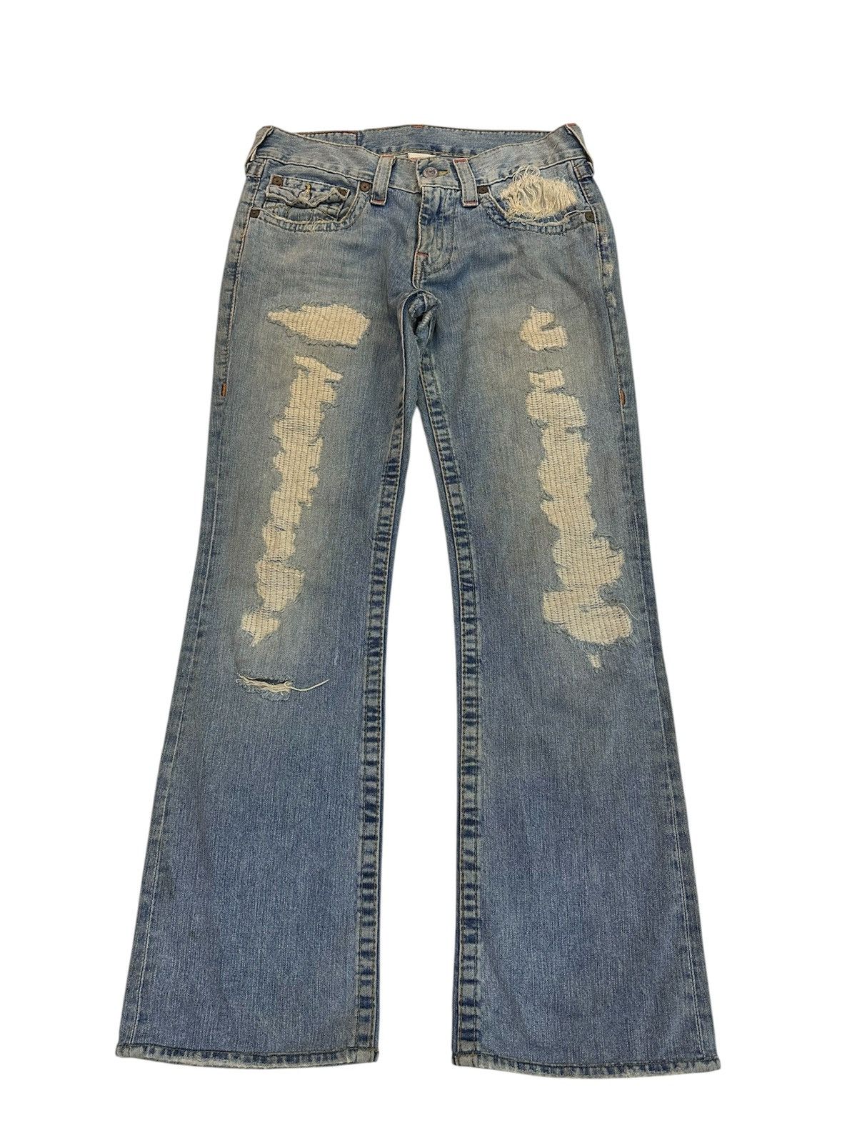 True Religion Distressed True Religion Chief Keef Flare Jeans Y2K Goa Lgb Size US 33 - 1 Thumbnail